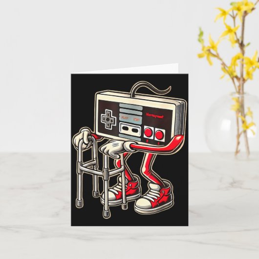 Retro-Videospiel-Controller mit Walker Lustiges Sp Karte (Gelbe Blume)