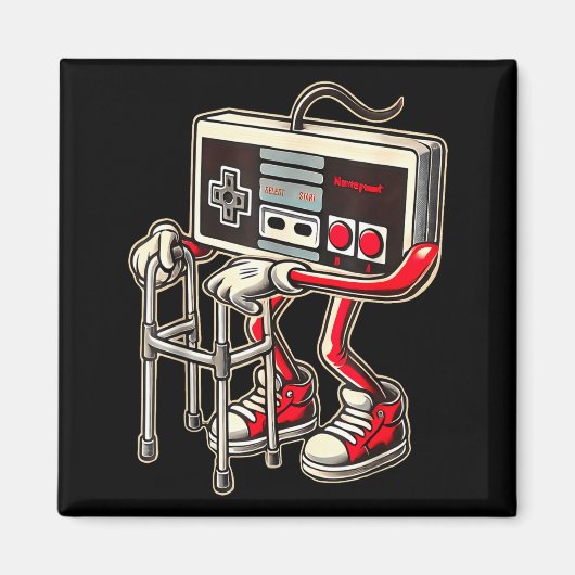 Retro-Videospiel-Controller mit Walker Lustiges Sp Magnet (Vorne)