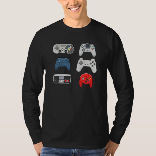 Retro-Videospiel-Controller-Sammlung   Gaming T-Shirt (Vorderseite)
