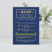 Retro-Videospiel-Pixel-Art  RSVP Karte (Stehend Vorderseite)