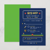 Retro-Videospiel-Pixel-Art  RSVP Karte (Vorne/Hinten)