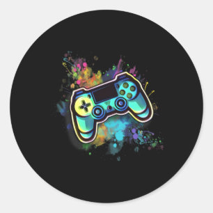 Retro-Videospielcontroller für Männer1 Runder Aufkleber