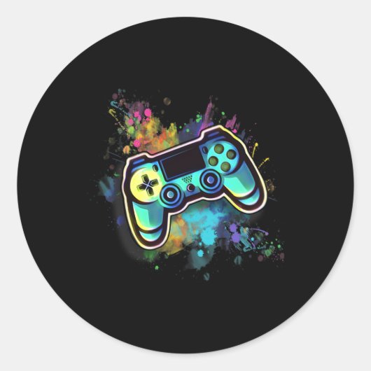 Retro-Videospielcontroller für Männer1 Runder Aufkleber (Vorderseite)