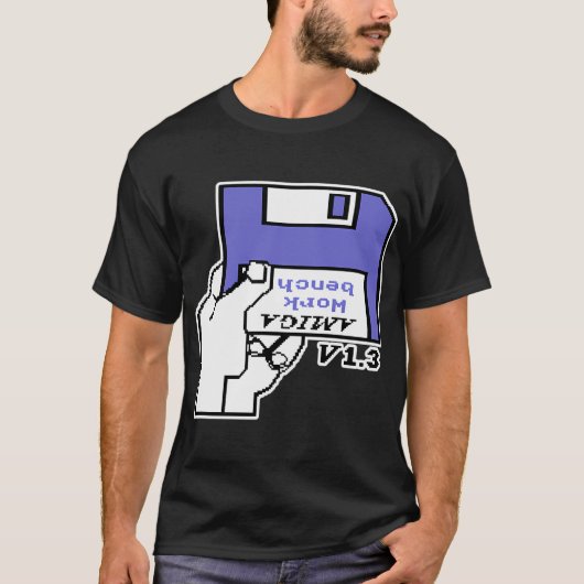 Retro-Videospiele Commodore Amiga Workbench Einleg T-Shirt (Vorderseite)