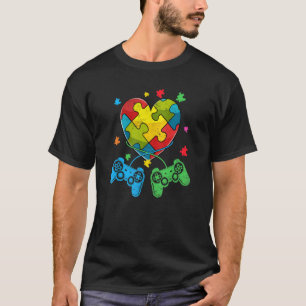 Retro-Videospieler-Puzzleteil Autismus-Bewusstsein T-Shirt