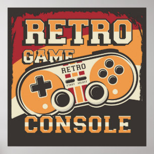 Retro-Videospielkonsole-Beschilderung Poster