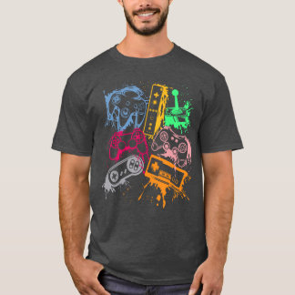 Retro-Videospielkonsolen-Controller 80er 90er Arca T-Shirt
