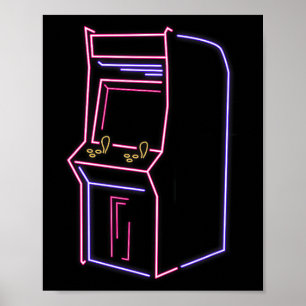 Retro-Videospielmaschine Vintage 80er 90er Poster