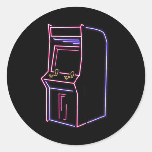 Retro-Videospielmaschine Vintage 80er 90er Runder Aufkleber
