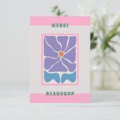 Retro Vielen Dank, dass Sie die blaue Blume auf Ih Dankeskarte (Stehend Vorderseite)