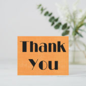 Retro Vielen Dank, dass Sie die schwarze und orang Postkarte (Stehend Vorderseite)