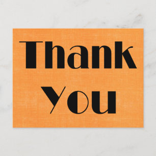 Retro Vielen Dank, dass Sie die schwarze und orang Postkarte