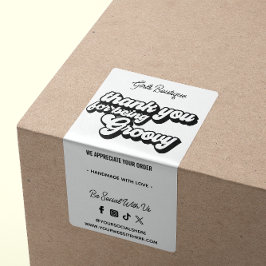 Retro Vielen Dank für den Kauf Groovy Black & Whit