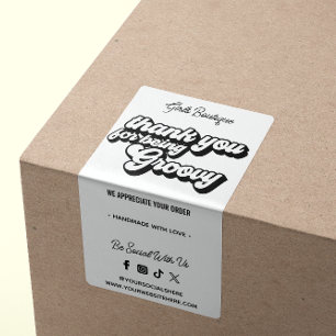 Retro Vielen Dank für den Kauf Groovy Black & Whit