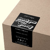 Retro Vielen Dank für den Kauf Groovy Black & Whit