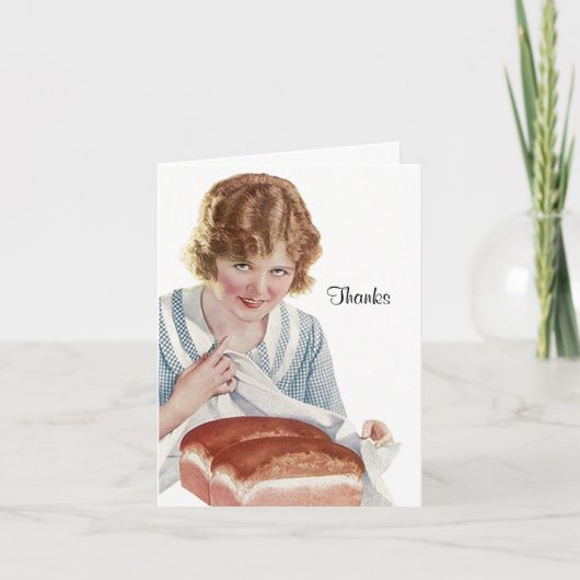 Retro Vielen Dank für die Teigbrotkarte Dankeskarte (Vorderseite)