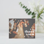 Retro Vielen Dank für Ihr Hochzeitsstipendium Foto Postkarte (Stehend Vorderseite)