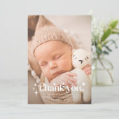 Retro Vielen Dank Overlay Foto Birth Ankündigung (Stehend Vorderseite)