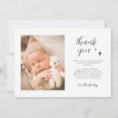 Retro Vielen Dank Overlay Foto Birth Ankündigung (Rückseite)