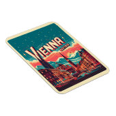 Retro Vienna City Austria Skyline-Geschenke Magnet (Rechte Seite)