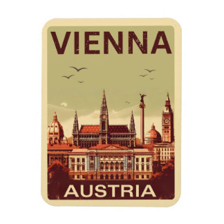 Retro Vienna City Austria Skyline-Geschenke Magnet