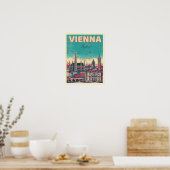 Retro Vienna City Austria Skyline-Geschenke Poster (Küche)