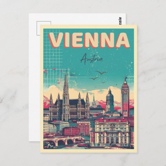 Retro Vienna City Austria Skyline-Geschenke Postkarte (Vorne/Hinten)