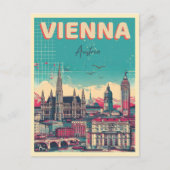 Retro Vienna City Austria Skyline-Geschenke Postkarte (Vorderseite)