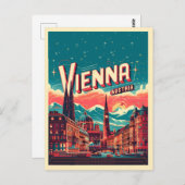 Retro Vienna City Austria Skyline-Geschenke Postkarte (Vorne/Hinten)