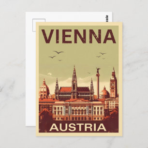 Retro Vienna City Austria Skyline-Geschenke Postkarte