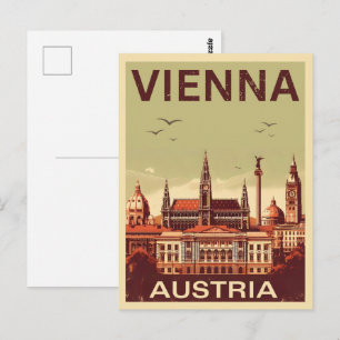 Retro Vienna City Austria Skyline-Geschenke Postkarte
