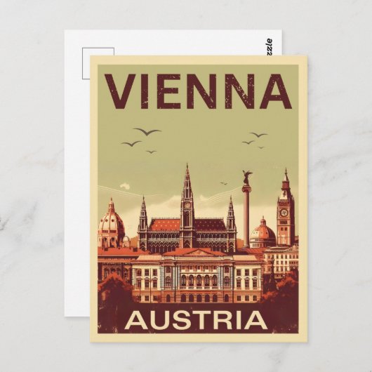 Retro Vienna City Austria Skyline-Geschenke Postkarte (Vorne/Hinten)