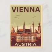 Retro Vienna City Austria Skyline-Geschenke Postkarte (Vorderseite)