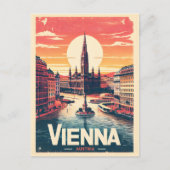 Retro Vienna city austrifts Postkarte (Vorderseite)