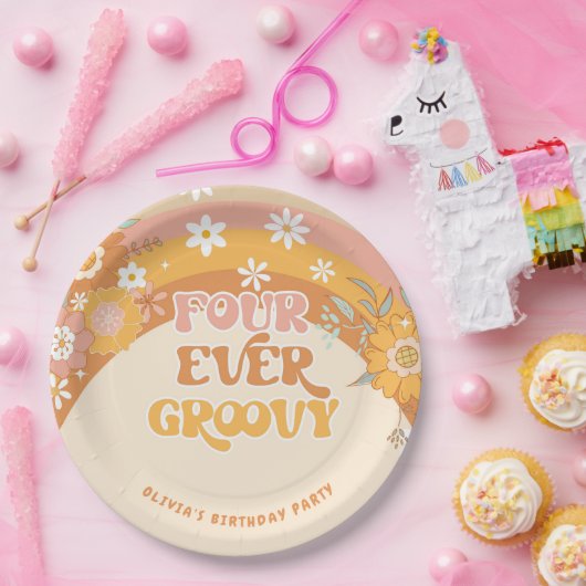 Retro Vier alljährlich erscheinende Teller (Party)