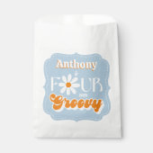 Retro Vier Jungen Groovy Jungs 4. Geburtstag Geschenktütchen (Vorderseite)