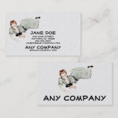 Retro Vierzigerjahre Frau, die in einem Spiegel Visitenkarte (Vorne/Hinten)