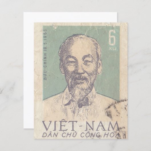 Retro vietnames postage-Briefmarke (Vorne/Hinten)