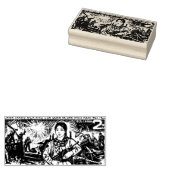 Retro vietnamesisch Porto Briefmarke mit bewaffnet Gummistempel (Stempel)