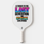 Retro Viewmaster Badge: Last Generation of Offline Pickleball Schläger (Rückseite)