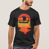 Retro Viking Schiff Cooles Wasser Sonnenuntergang T-Shirt (Vorderseite)