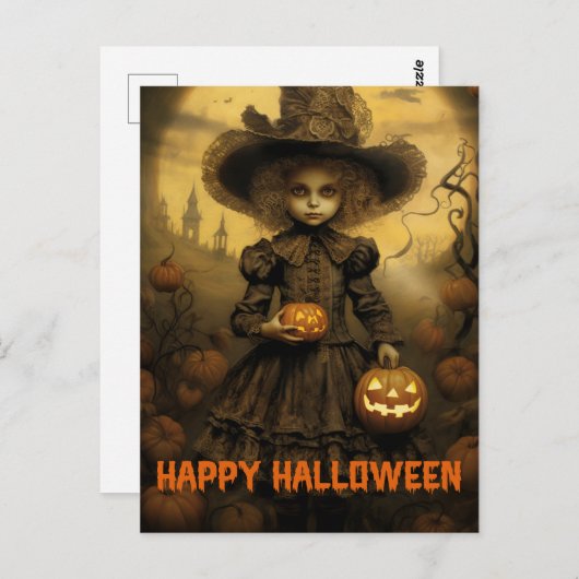 Retro Viktorianisch Fotografie Halloween schlechte Postkarte (Vorne/Hinten)