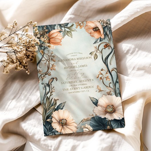 Retro Viktorianisch Royal Floral Wedding Einladung