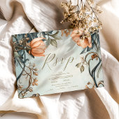 Retro Viktorianisch Royal Floral Wedding RSVP Karte