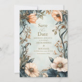 Retro Viktorianisch Royal Floral Wedding Save The Date (Vorderseite)
