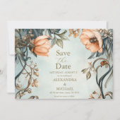 Retro Viktorianisch Royal Floral Wedding Save The Date (Vorderseite)