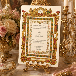 Retro-viktorianische Ära 1858 Barock-Rokoko-Stil Einladung