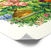 Retro-viktorianische Ära 1875 Gartenkalender-Cover Poster (Ecke)