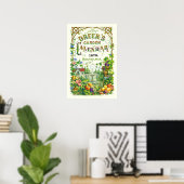 Retro-viktorianische Ära 1875 Gartenkalender-Cover Poster (Heimbüro)