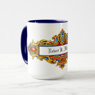 Retro viktorianische Ära 1896 Cartouche personalis Tasse